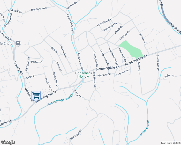 map of restaurants, bars, coffee shops, grocery stores, and more near 1709 Bloomingdale Road in Kingsport