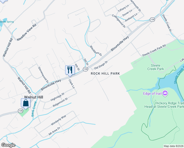 map of restaurants, bars, coffee shops, grocery stores, and more near 120 Rock Road in Bristol