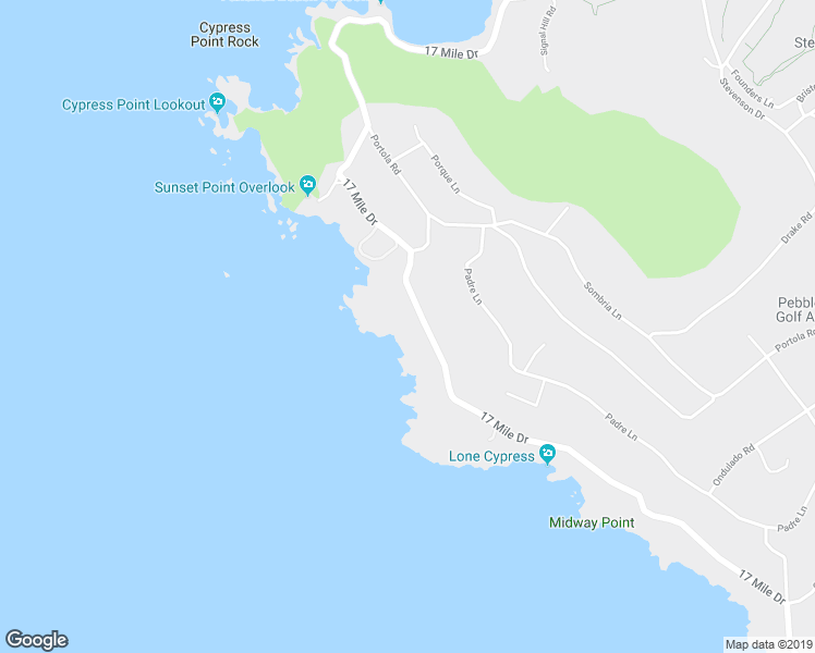 map of restaurants, bars, coffee shops, grocery stores, and more near 3180 17 Mile Drive in Del Monte Forest