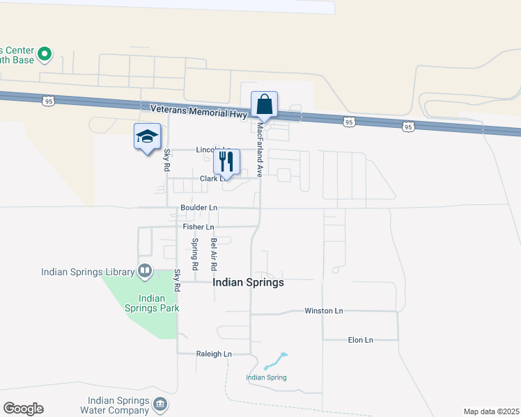 map of restaurants, bars, coffee shops, grocery stores, and more near 520 MacFarland Ave in Indian Springs