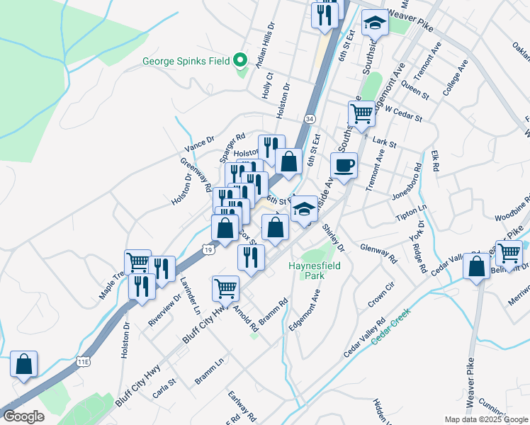 map of restaurants, bars, coffee shops, grocery stores, and more near 114 Rex Road in Bristol