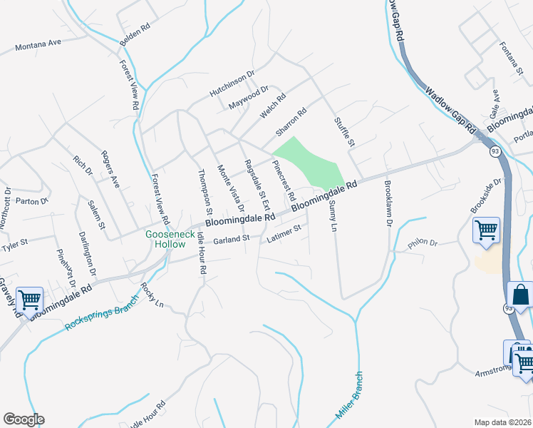 map of restaurants, bars, coffee shops, grocery stores, and more near 116 Ragsdale Street in Kingsport