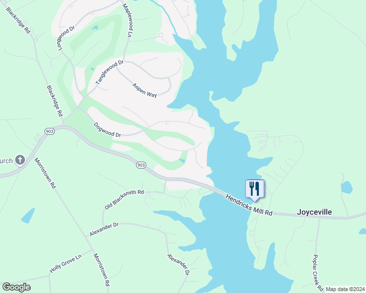 map of restaurants, bars, coffee shops, grocery stores, and more near 221 Hemlock Drive in Bracey