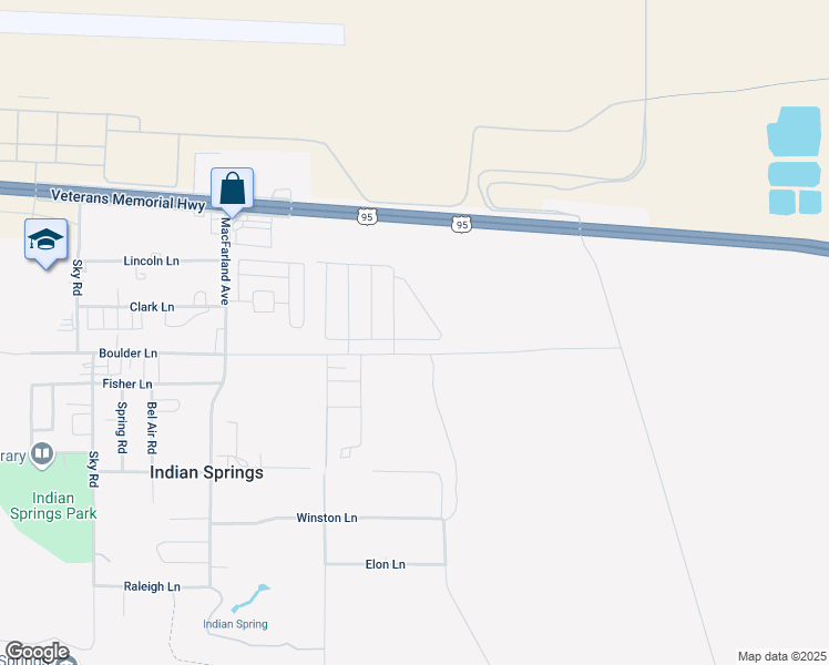 map of restaurants, bars, coffee shops, grocery stores, and more near in Indian Springs