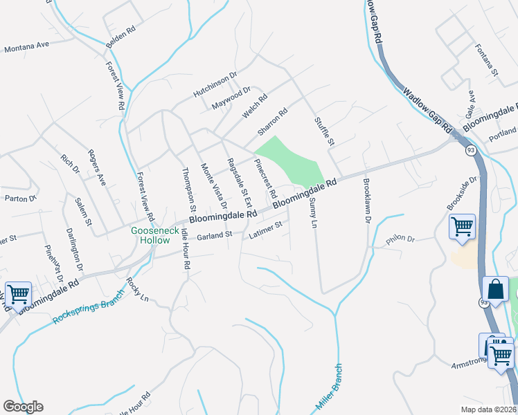 map of restaurants, bars, coffee shops, grocery stores, and more near 116 Ragsdale Street Extension in Kingsport