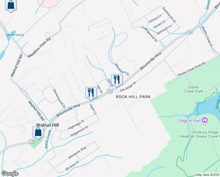 map of restaurants, bars, coffee shops, grocery stores, and more near 2121 5th Street in Bristol