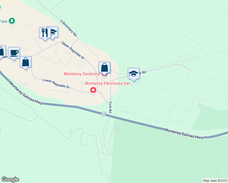 map of restaurants, bars, coffee shops, grocery stores, and more near 24480 Citation Court in Monterey
