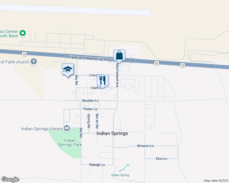 map of restaurants, bars, coffee shops, grocery stores, and more near 236 Macfarland Avenue in Indian Springs