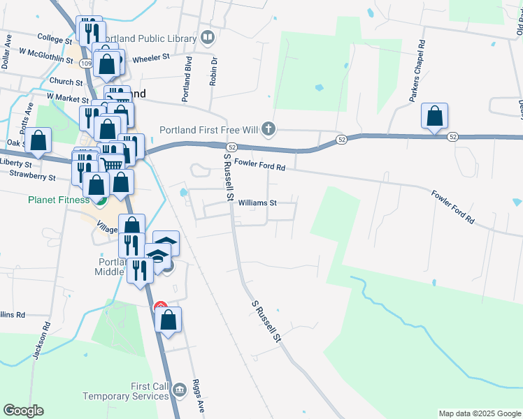map of restaurants, bars, coffee shops, grocery stores, and more near 201 Williams Street in Portland
