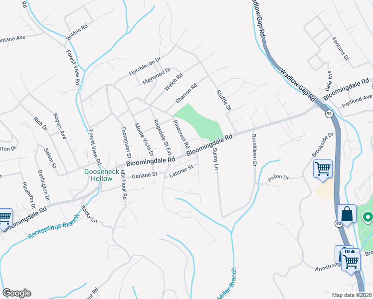 map of restaurants, bars, coffee shops, grocery stores, and more near 1928 Bloomingdale Road in Kingsport