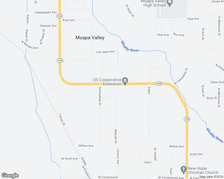 map of restaurants, bars, coffee shops, grocery stores, and more near 1917 North Moapa Valley Boulevard in Moapa Valley