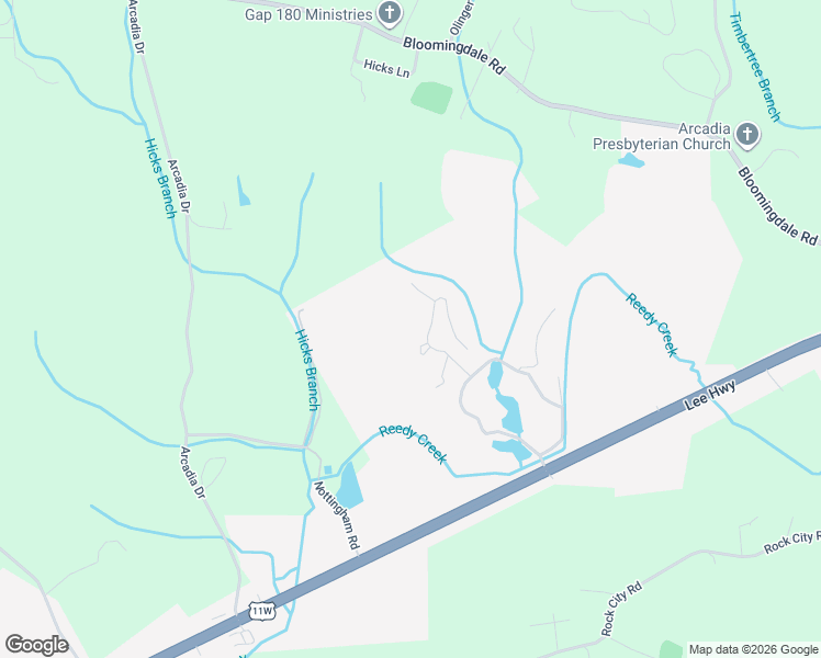 map of restaurants, bars, coffee shops, grocery stores, and more near 124 Columbine Road in Kingsport