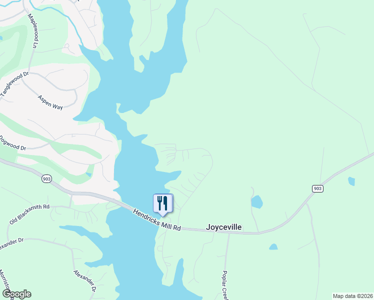 map of restaurants, bars, coffee shops, grocery stores, and more near 543 Marina Road in Bracey