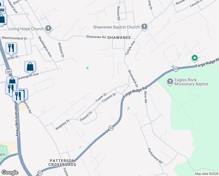 map of restaurants, bars, coffee shops, grocery stores, and more near 136 Cresent Street in Harrogate