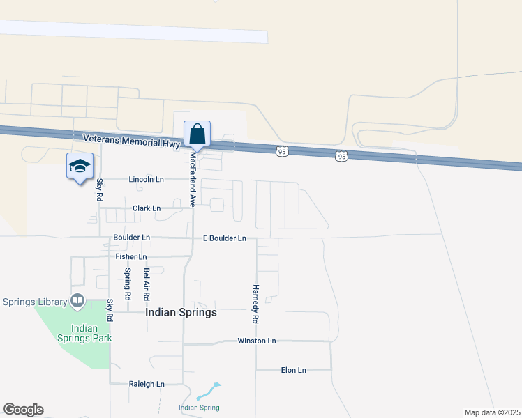 map of restaurants, bars, coffee shops, grocery stores, and more near 380 Horsetail Falls Street in Indian Springs