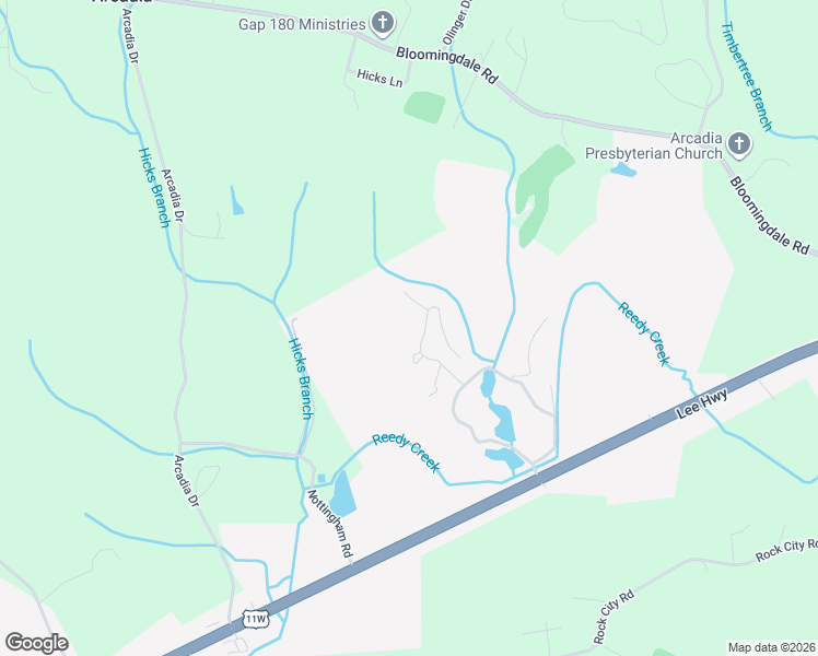 map of restaurants, bars, coffee shops, grocery stores, and more near 117 Columbine Road in Kingsport