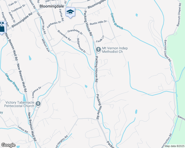 map of restaurants, bars, coffee shops, grocery stores, and more near 415 Packing House Road in Kingsport