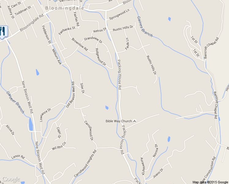 map of restaurants, bars, coffee shops, grocery stores, and more near 415 Packing House Road in Kingsport