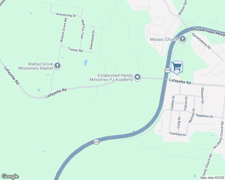 map of restaurants, bars, coffee shops, grocery stores, and more near 1160 Lafayette Road in Clarksville