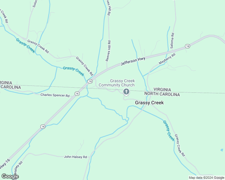 map of restaurants, bars, coffee shops, grocery stores, and more near 341 Grassy Creek Road in Grassy Creek