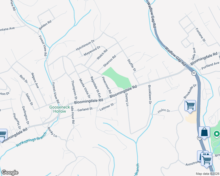 map of restaurants, bars, coffee shops, grocery stores, and more near 1928 Bloomingdale Road in Kingsport