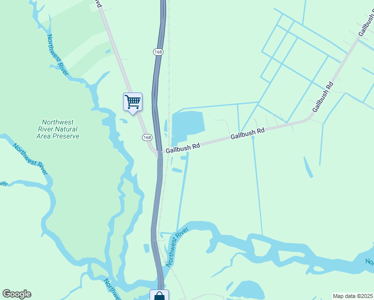 map of restaurants, bars, coffee shops, grocery stores, and more near 213 Gallbush Road in Chesapeake