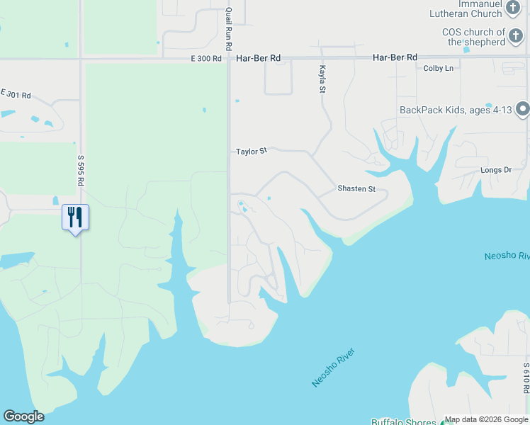 map of restaurants, bars, coffee shops, grocery stores, and more near 2111 Mill Pond Circle in Grove
