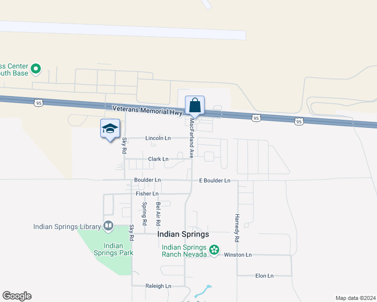 map of restaurants, bars, coffee shops, grocery stores, and more near 367 Macfarland Avenue in Indian Springs
