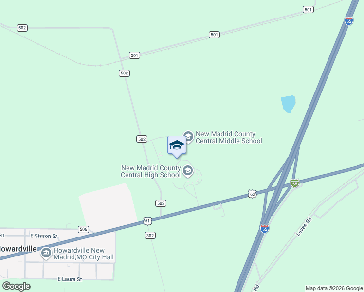 map of restaurants, bars, coffee shops, grocery stores, and more near 310 U.S. 61 in New Madrid