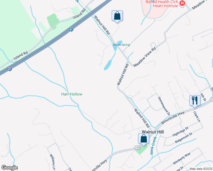 map of restaurants, bars, coffee shops, grocery stores, and more near 317 Walnut Hill Road in Bristol