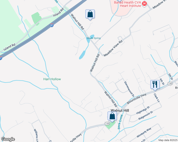 map of restaurants, bars, coffee shops, grocery stores, and more near 317 Walnut Hill Road in Bristol