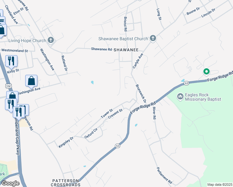 map of restaurants, bars, coffee shops, grocery stores, and more near 270 Dover Avenue in Harrogate