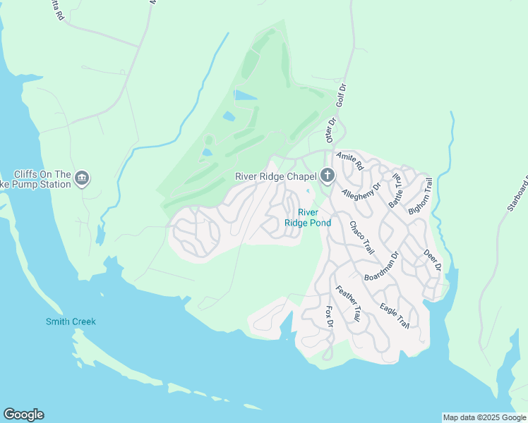 map of restaurants, bars, coffee shops, grocery stores, and more near 433 Happy Trail in Bracey