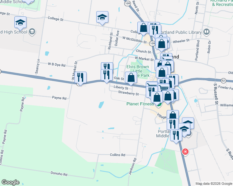 map of restaurants, bars, coffee shops, grocery stores, and more near 216 Strawberry Street in Portland