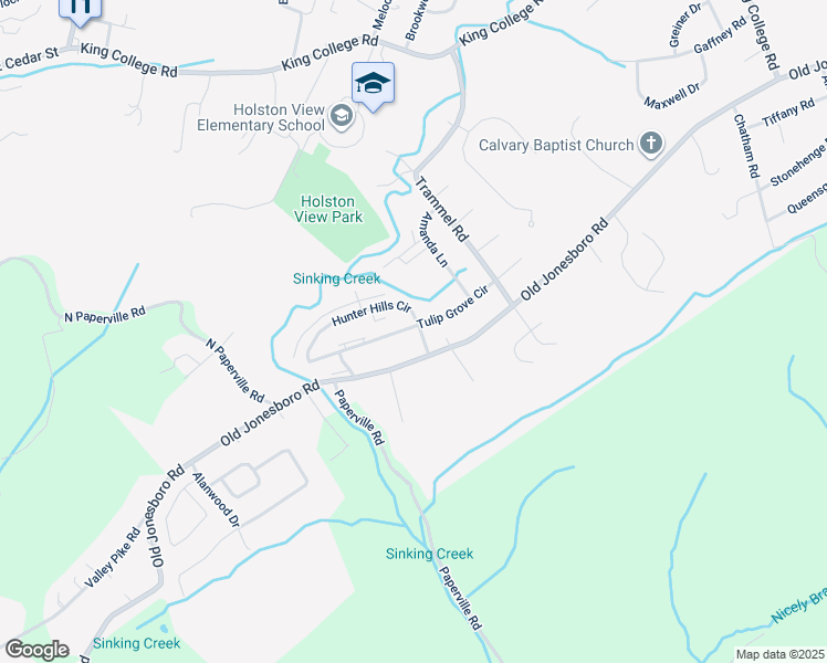 map of restaurants, bars, coffee shops, grocery stores, and more near 100 Hunter Hills Circle in Bristol