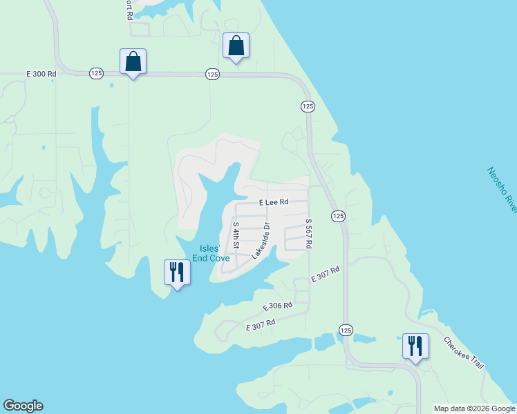map of restaurants, bars, coffee shops, grocery stores, and more near 56641 East Lee Road in Afton