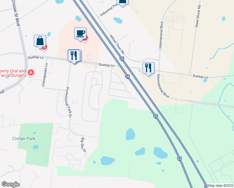 map of restaurants, bars, coffee shops, grocery stores, and more near 328 Sam Houston Circle in Clarksville