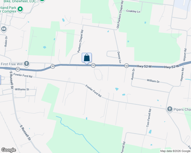 map of restaurants, bars, coffee shops, grocery stores, and more near 437 Fowler Ford Road in Portland