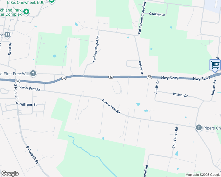 map of restaurants, bars, coffee shops, grocery stores, and more near 429 Fowler Ford Road in Portland