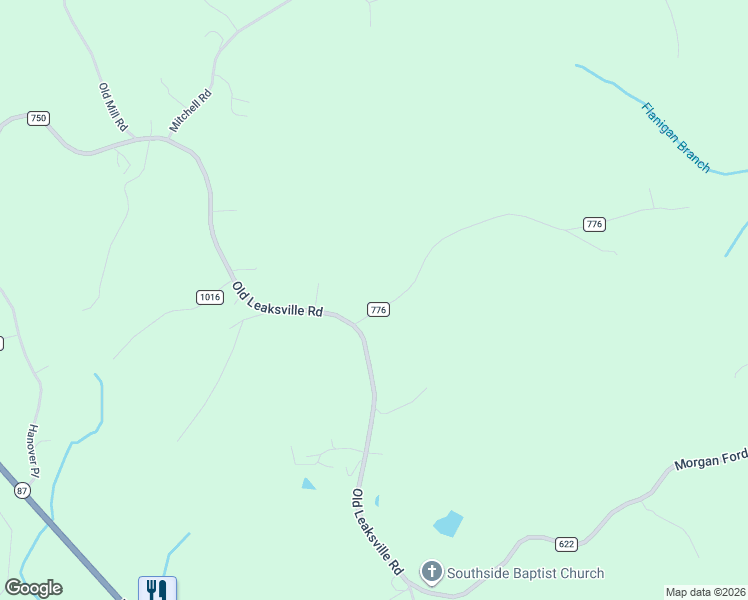 map of restaurants, bars, coffee shops, grocery stores, and more near 163 Flanagan Branch Road in Ridgeway