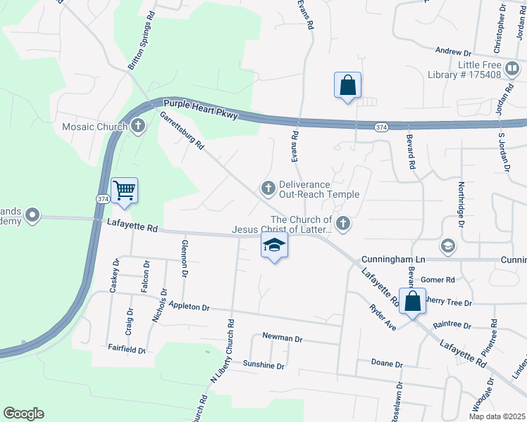 map of restaurants, bars, coffee shops, grocery stores, and more near 851 Garrettsburg Road in Clarksville