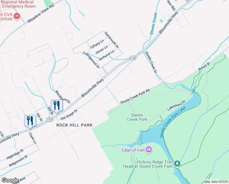 map of restaurants, bars, coffee shops, grocery stores, and more near 193 Old Stage Drive in Bristol