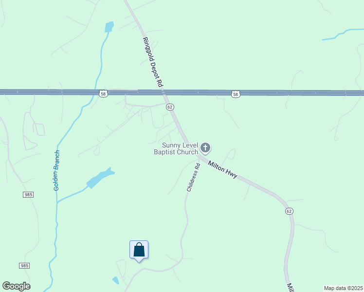 map of restaurants, bars, coffee shops, grocery stores, and more near 340 Milton Highway in Ringgold