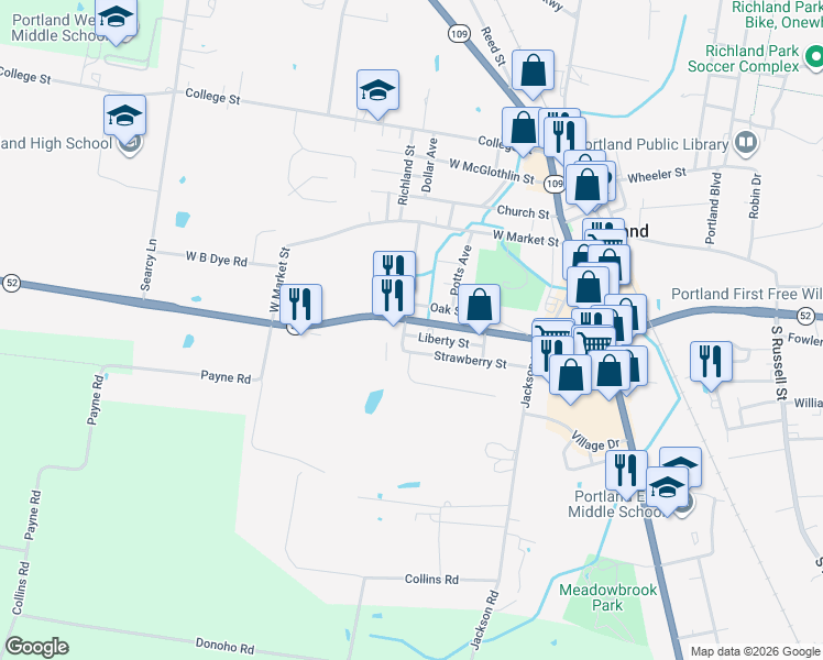 map of restaurants, bars, coffee shops, grocery stores, and more near 312 Oak Street in Portland