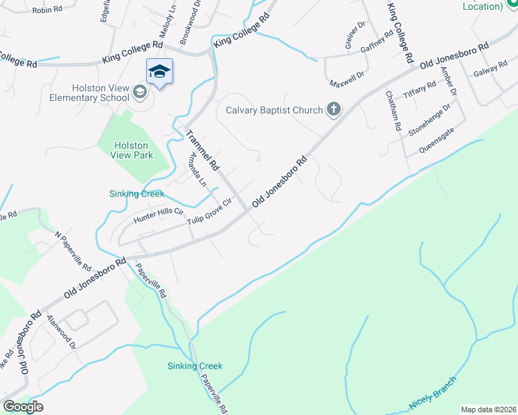 map of restaurants, bars, coffee shops, grocery stores, and more near 5032 Old Jonesboro Road in Bristol