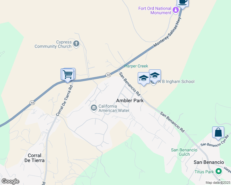 map of restaurants, bars, coffee shops, grocery stores, and more near 26 Paseo De Vaqueros in Salinas