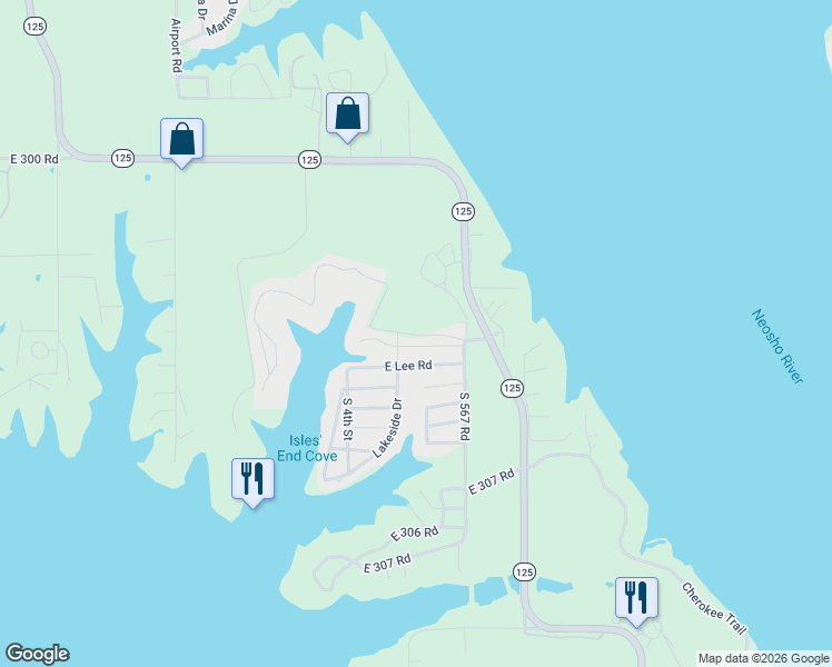 map of restaurants, bars, coffee shops, grocery stores, and more near 30397 S 567 Road in Afton
