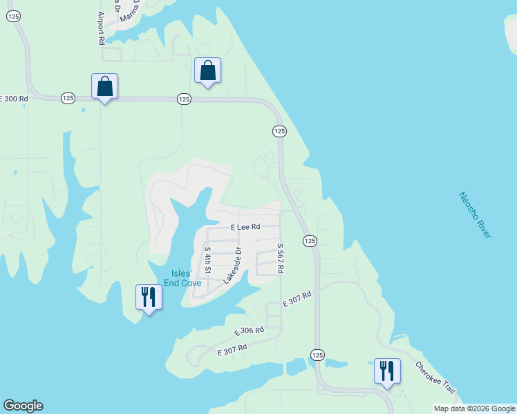map of restaurants, bars, coffee shops, grocery stores, and more near 30397 S 567 Road in Afton