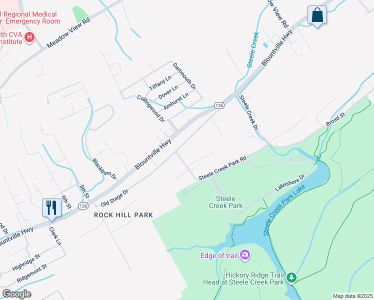 map of restaurants, bars, coffee shops, grocery stores, and more near 193 Old Stage Drive in Bristol