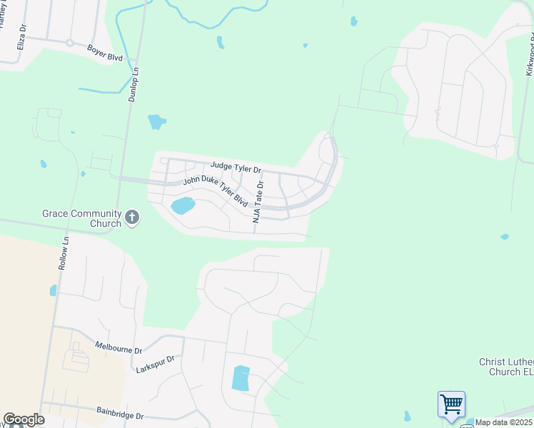 map of restaurants, bars, coffee shops, grocery stores, and more near 234 John Duke Tyler Boulevard in Clarksville